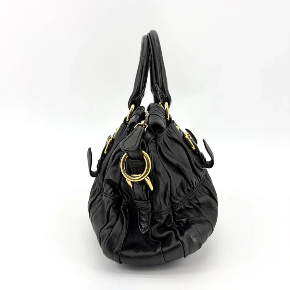 Prada Napa Gaufré Tote Bag Black with Gold Hardware